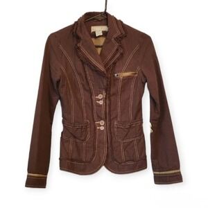 Vintage Brown Pinstripe Blazer by Zoompy size Small